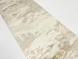 アンティーク　二重引箔　橋に松原模様織り出し袋帯（着用可）